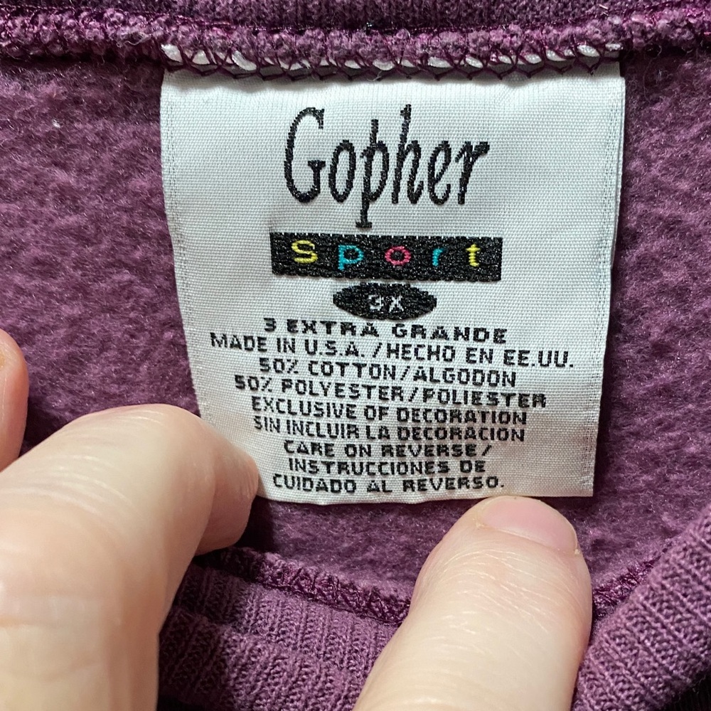 Gopher sport vintage plus size 3X Purple Sweatshirt with Cat Embroidery - Picture 2 of 16